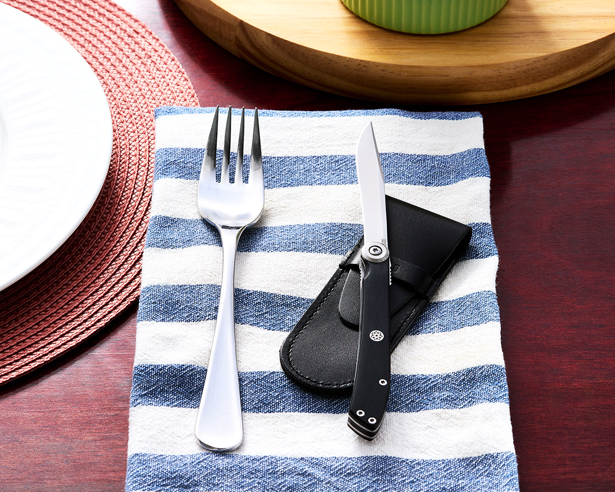 KAI Personal Folding Steak Knife with Leather Sheath KnifeCenter Blog