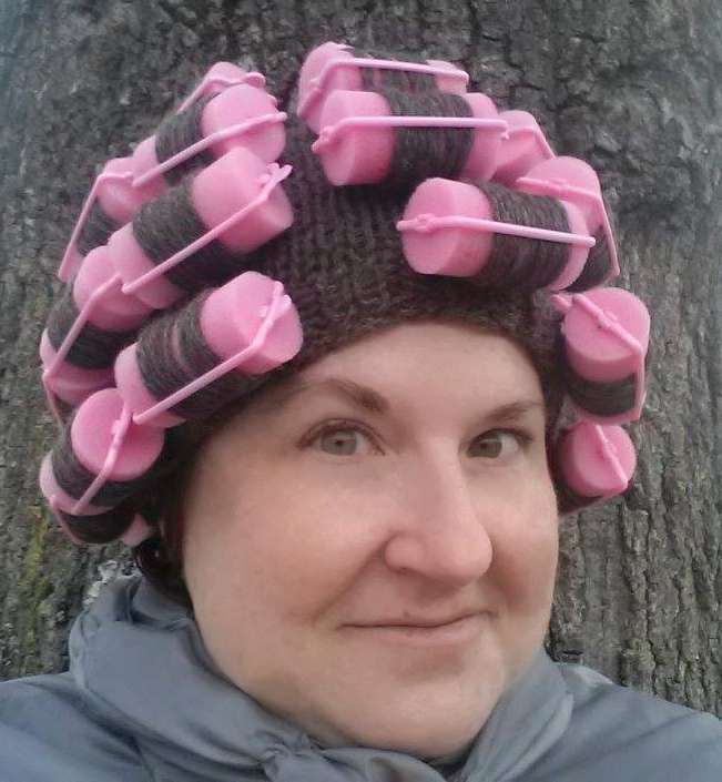 Free Pattern Friday Sponge Curlers Wig Hat KB Looms Blog