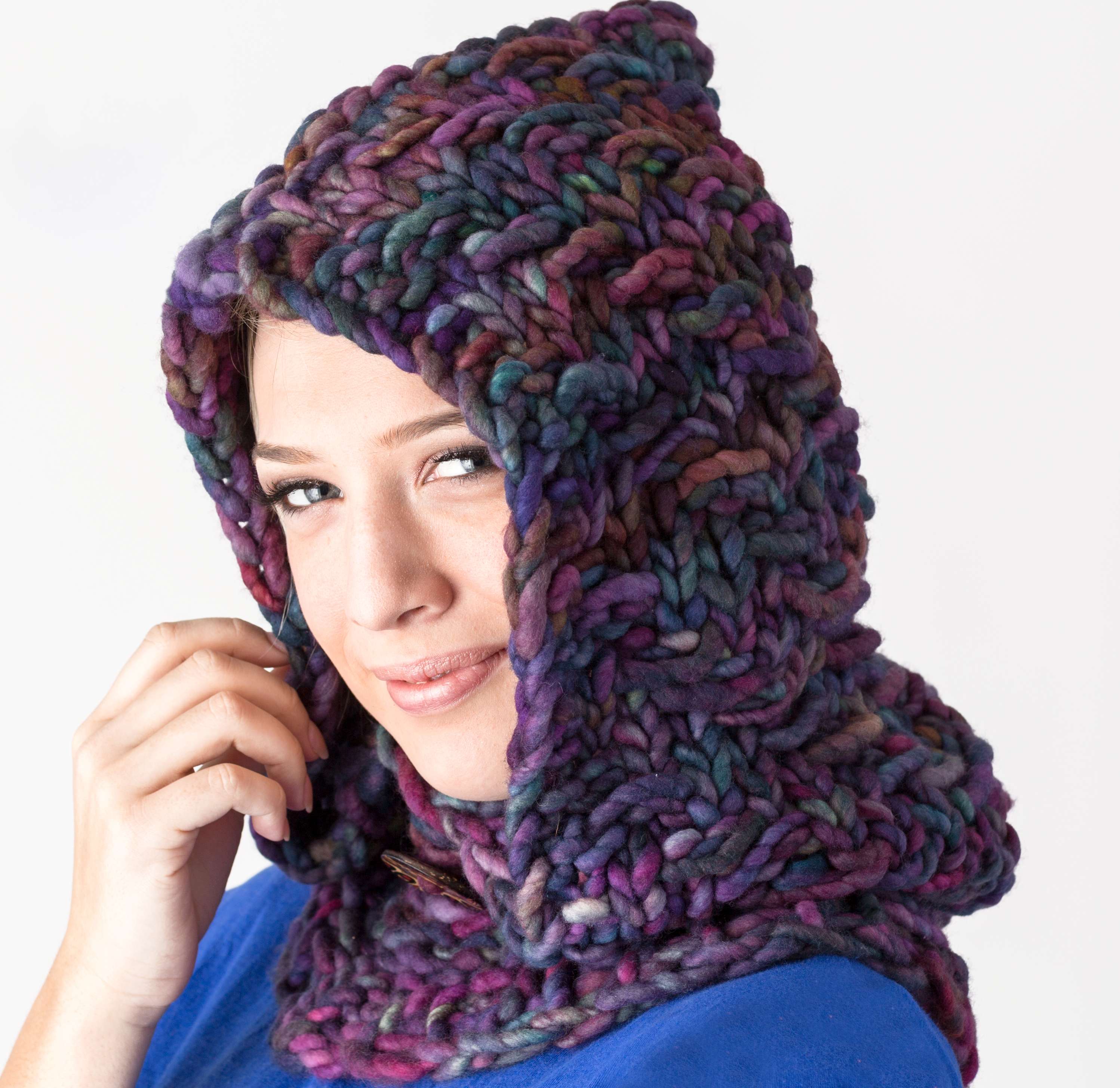 Amethyst Falls Hooded Cowl - KB Looms Blog