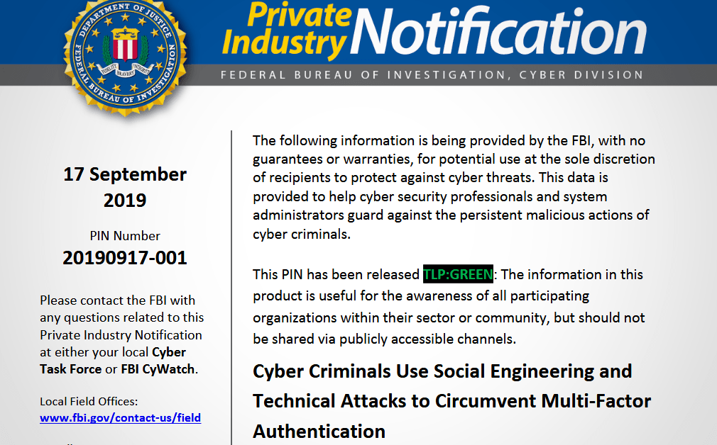 [Heads up] FBI Warns About Attacks That Bypass Your Multifactor