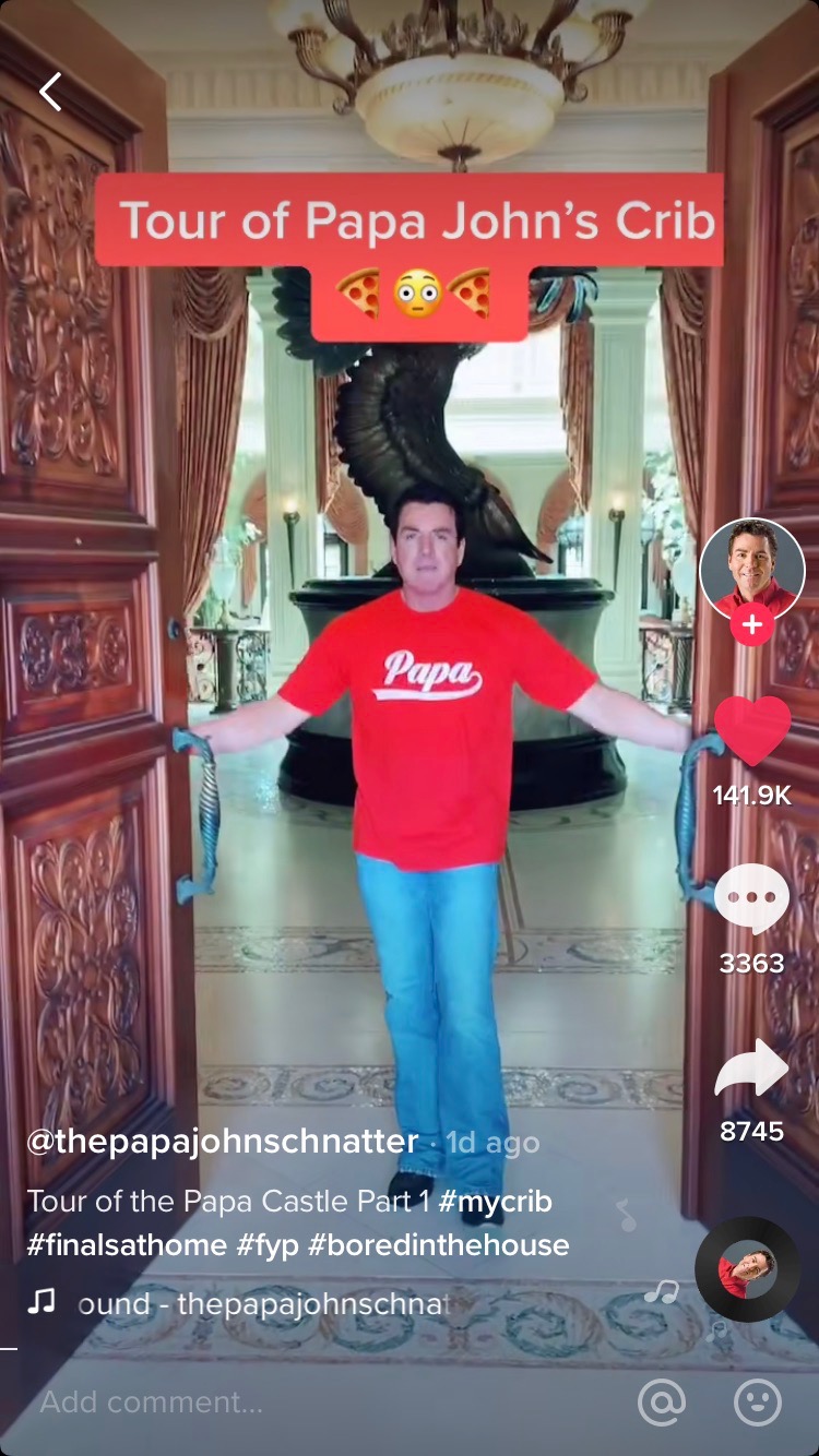WATCH Papa John's TikTok Mansion Tour That's Causing Widespread