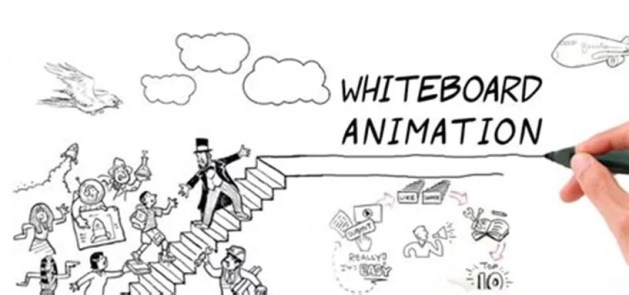 screenshot from a whiteboard video with a hand drawing people walking up stairs