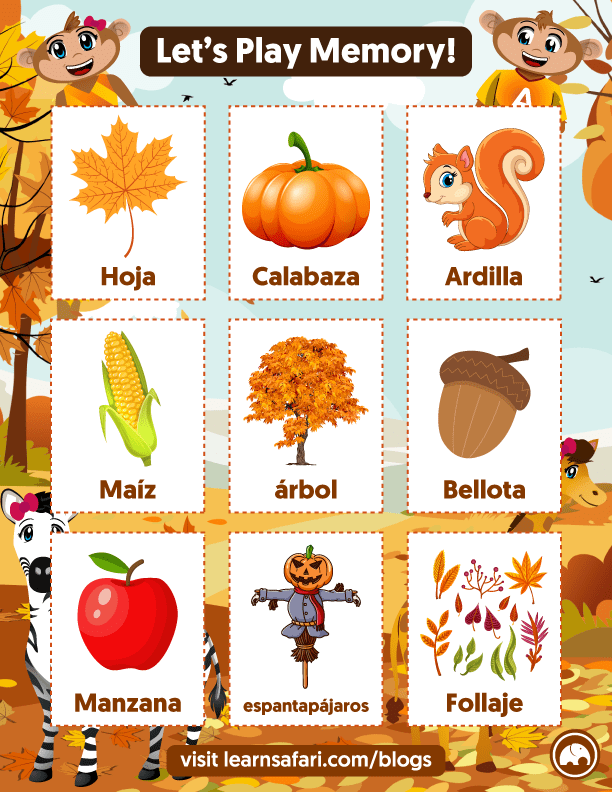 Autumn in Spanish Fun Activities for Children to Learn Learn Safari