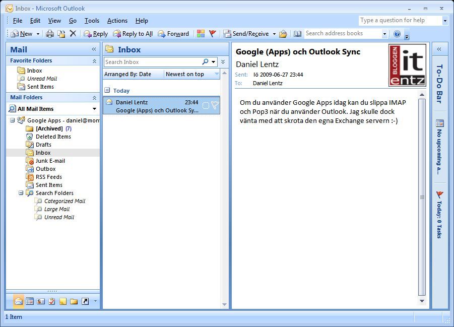 Google Apps får Outlook stöd