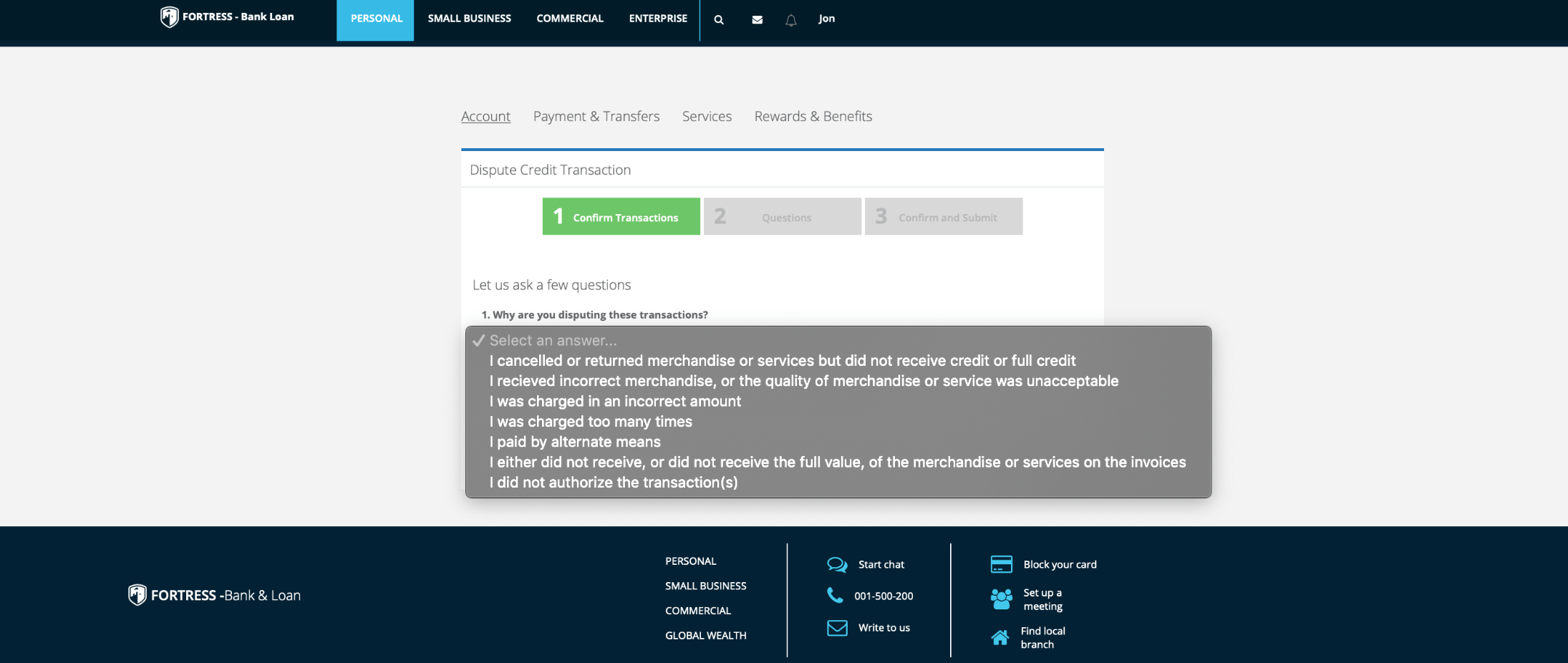 How to Demonstrate the Credit Card Dispute Demo