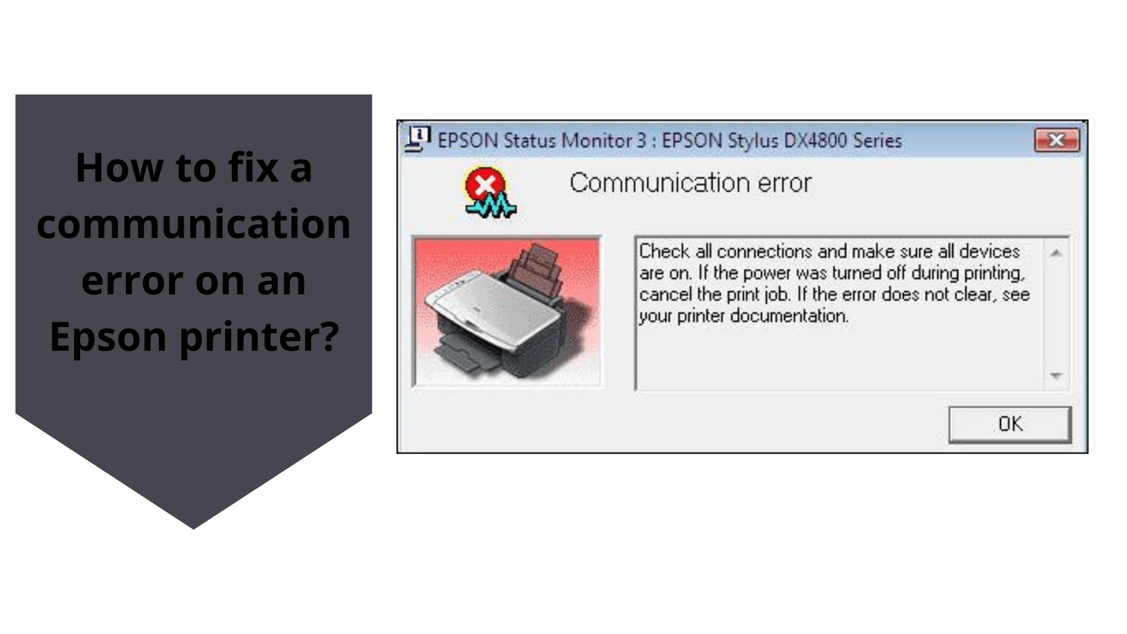 How to fix a communication error on an Epson printer? Information