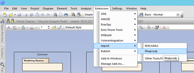 Migrating from IBM Rhapsody to Enterprise Architect from