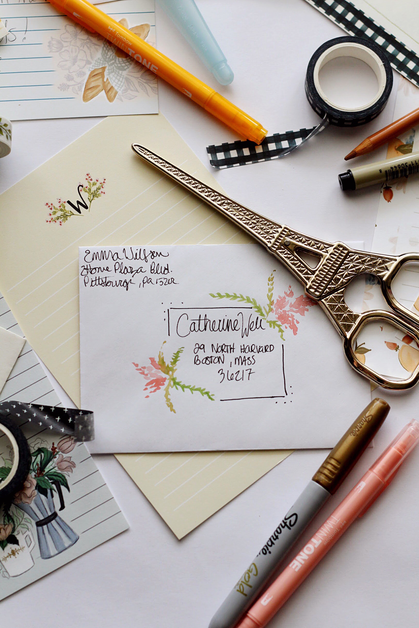 Decorating Envelopes to Match Your Printable Stationery Sheets Lily