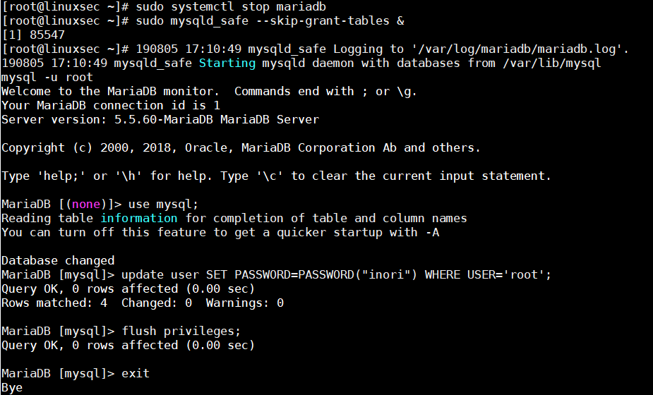 How to Reset MariaDB Root Password on CentOS 7