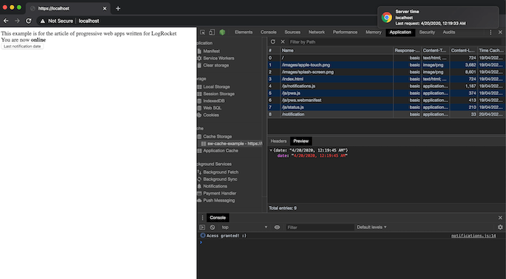 Caching Notification Requests