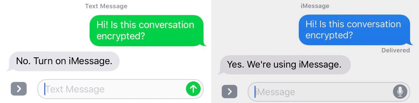 Are you sure your iMessage is encrypted? Blue > Green.
