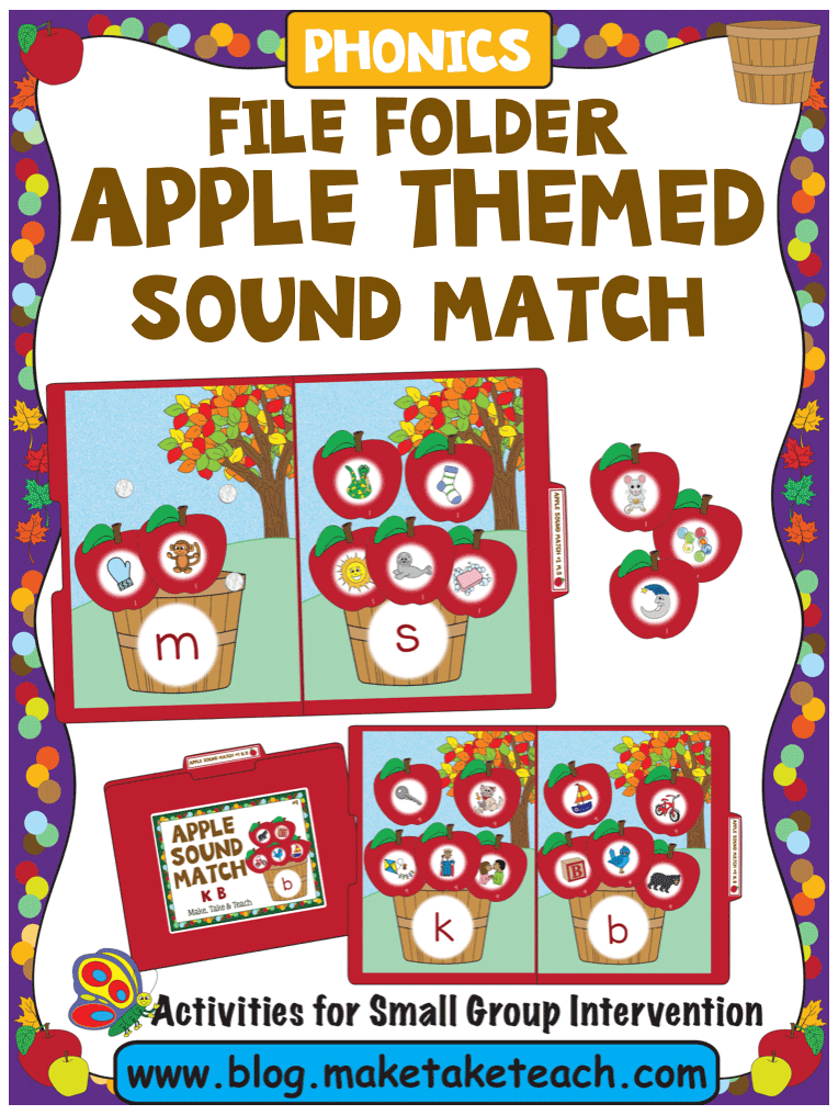 Apple Themed Phonics File Folder Activities! Make Take & Teach