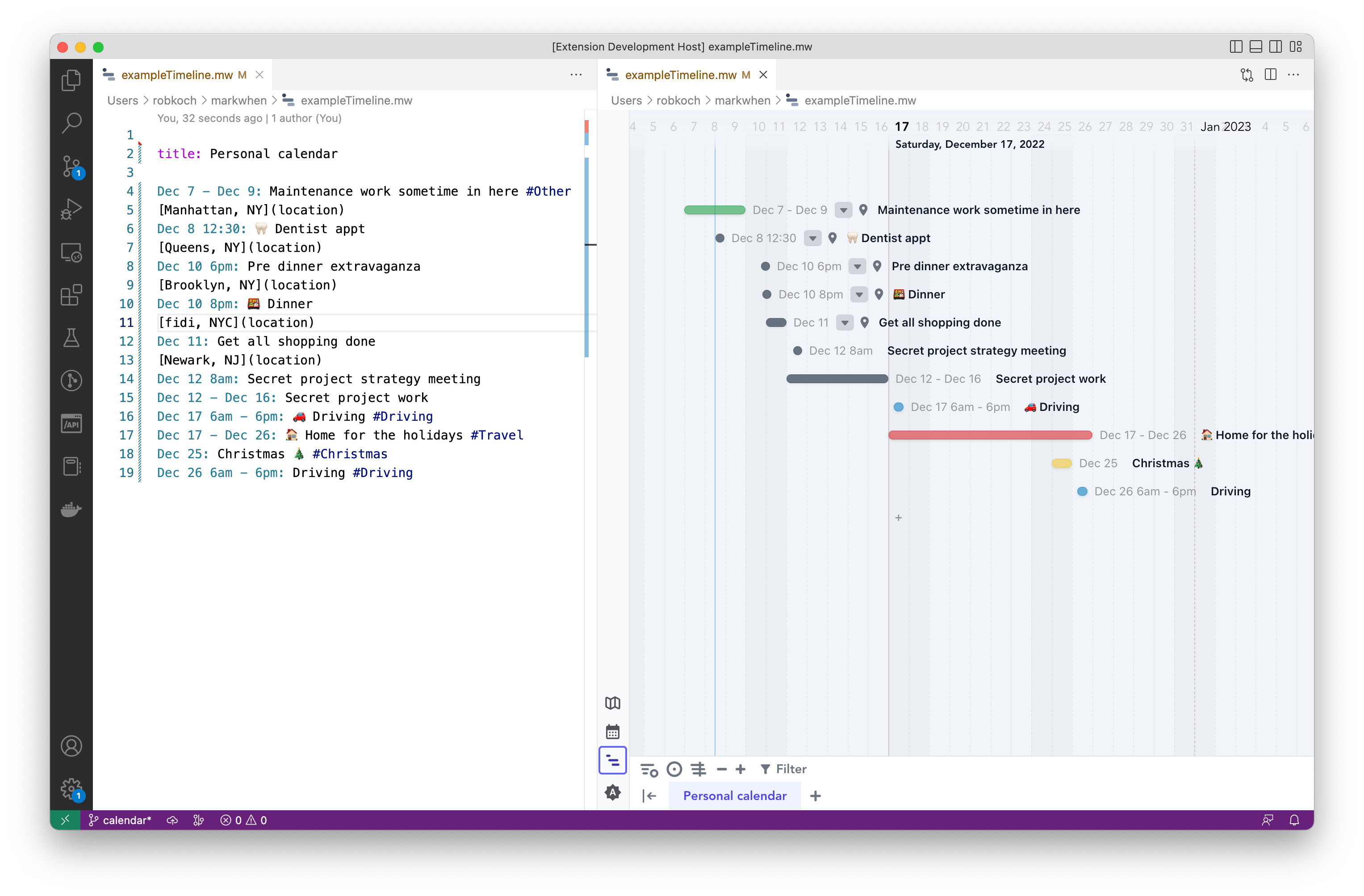 GitHub - mark-when/vscode: VS code extension