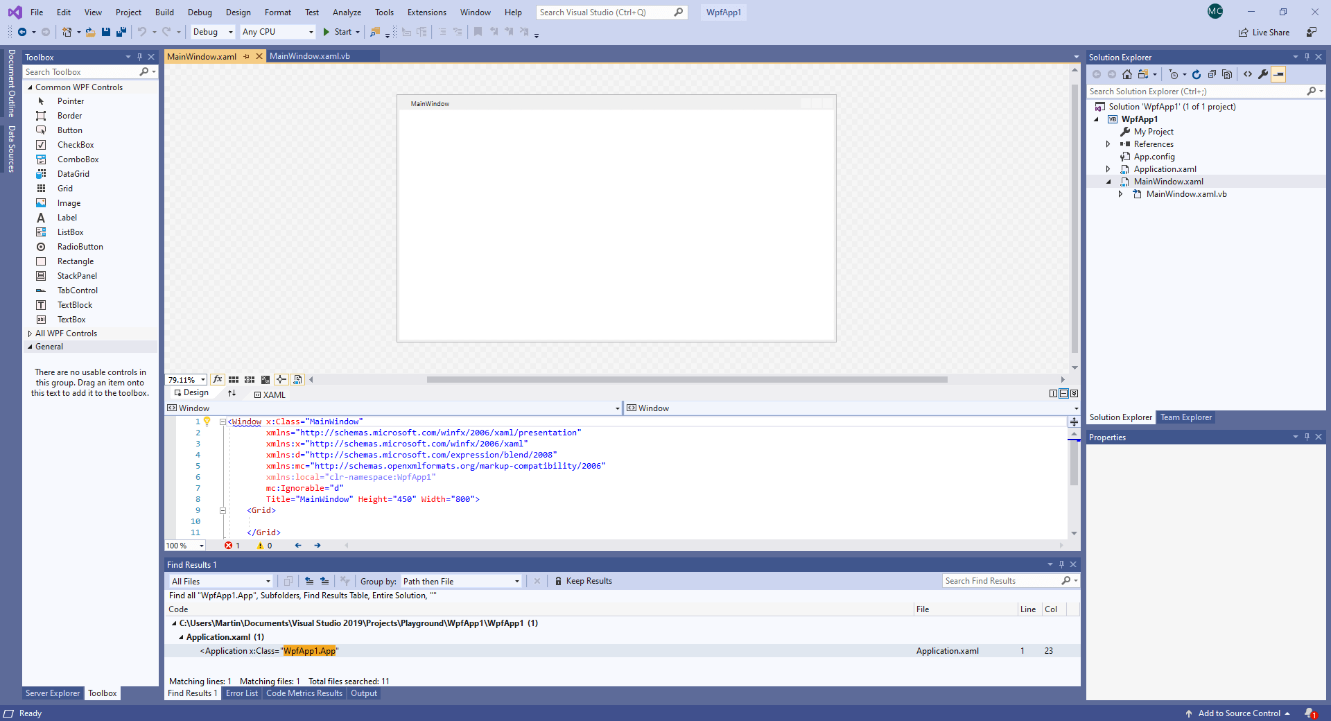 Visual Studio 2019 16.2.0 XAML0414 Xaml Namespace is missing