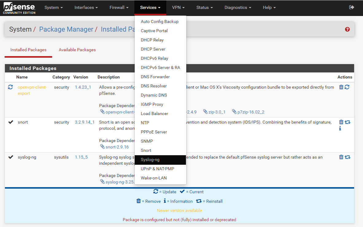 Configuring a Syslog Server on pfSense with the syslogng Package