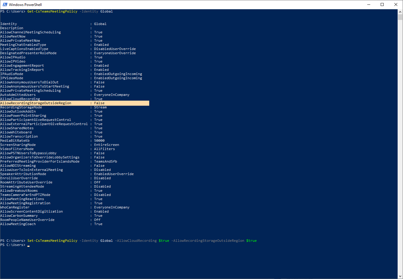 Microsoft Teams Meeting Start recording is greyed out