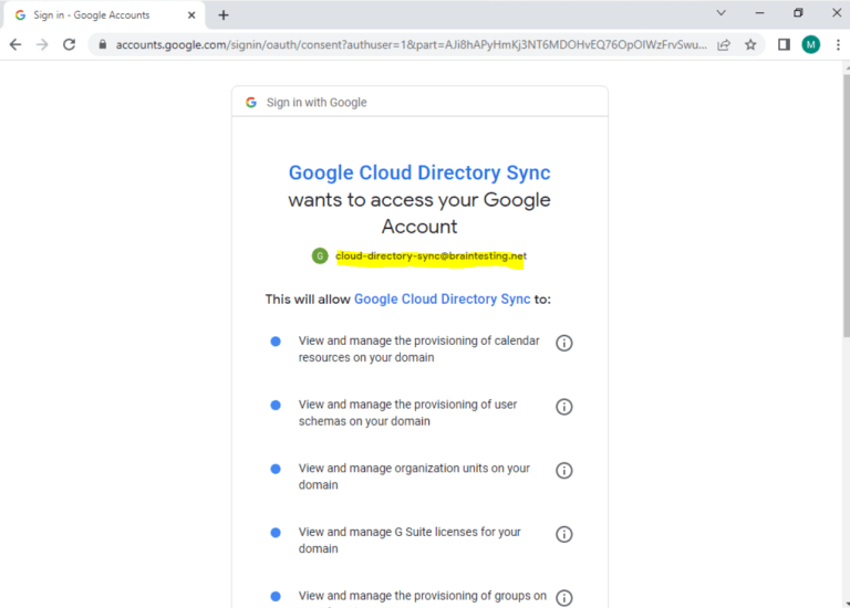 Set up Google Cloud Directory Sync