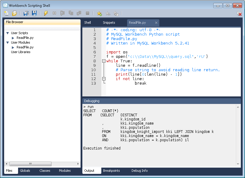 MySQL Workbench Scripts MacLochlainns log