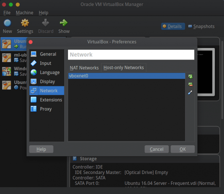 Configuring virtualbox network settings plekits