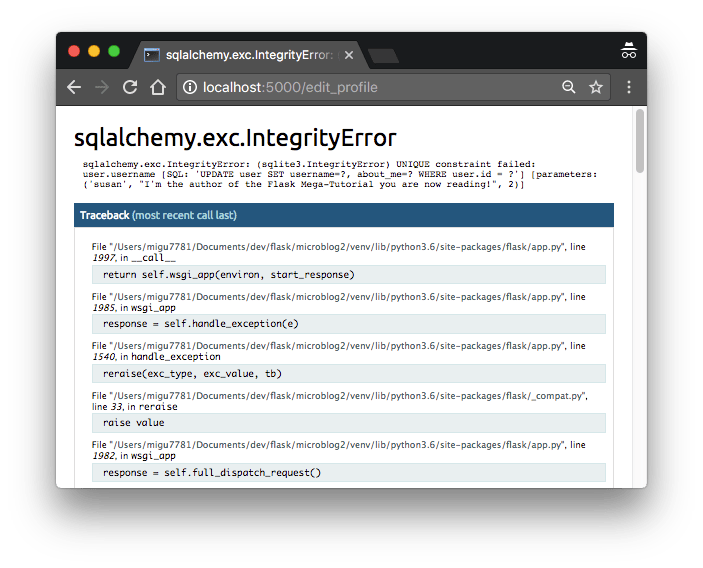 The Flask MegaTutorial, Part VII Error Handling