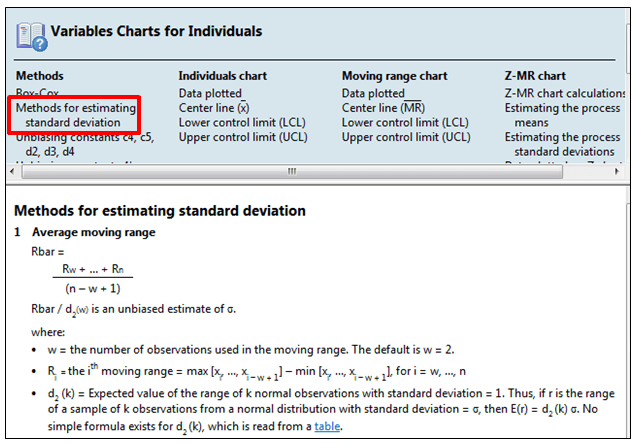 Methods and Formulas How Are IMR Chart Control Limits Calculated?