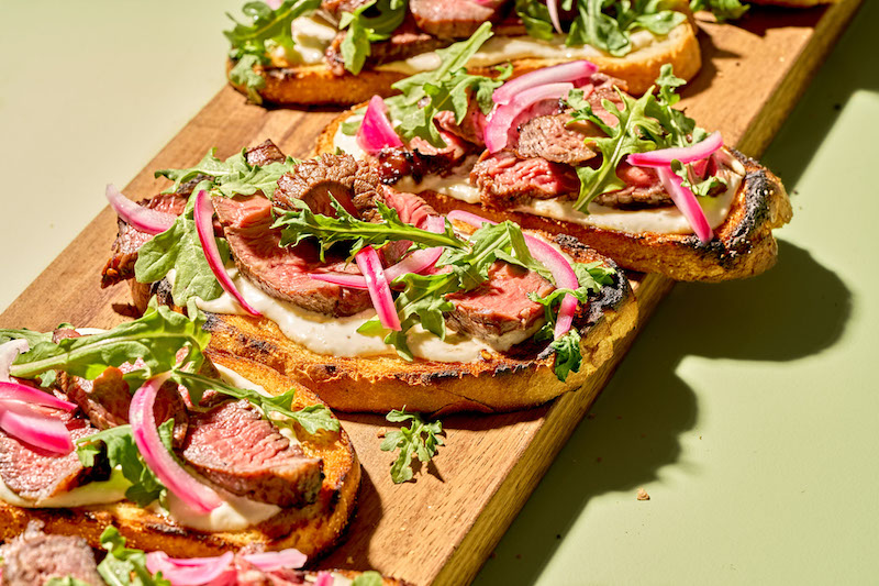 OpenFaced Steak Sandwich with Horseradish Sauce Moink Box