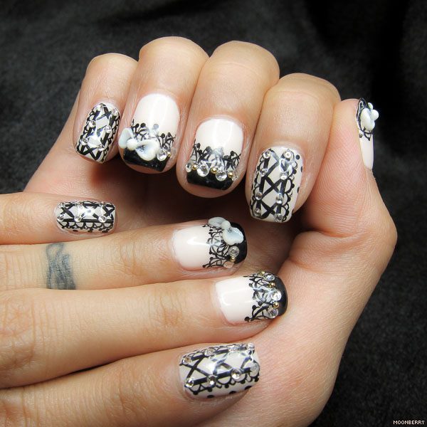 Lace & Corset Manicure from Milly’s Hair Lashes Nails The Moonberry Blog