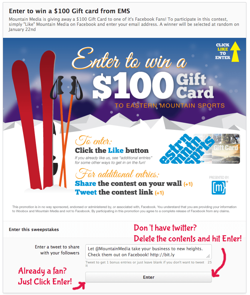 Eastern Mountain Sports Giveaway! SEO, Social Media and Video