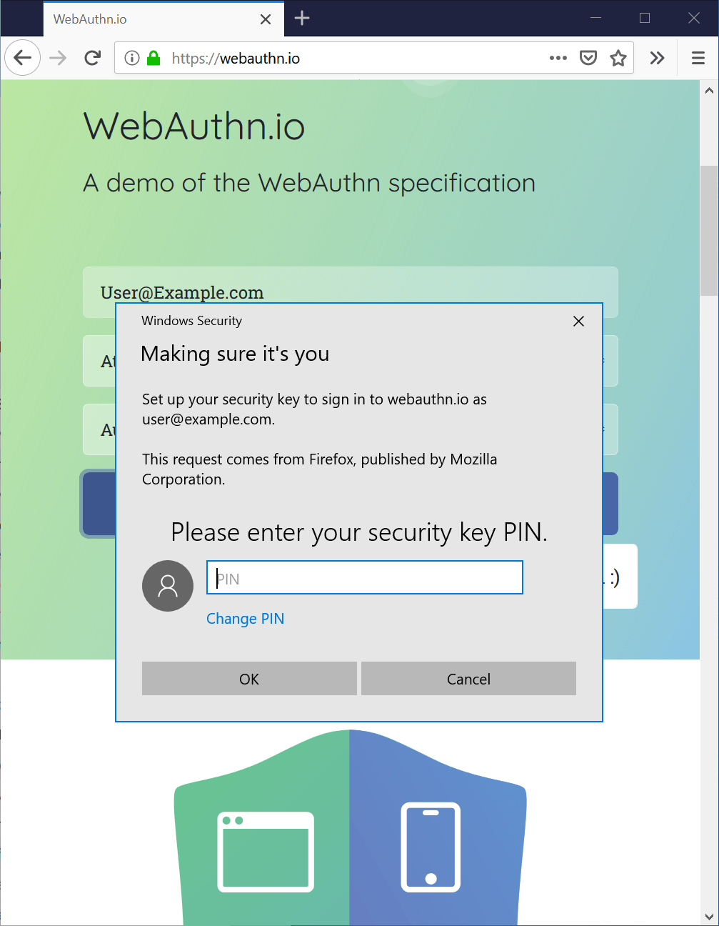 Passwordless Web Authentication Support via Windows Hello Mozilla