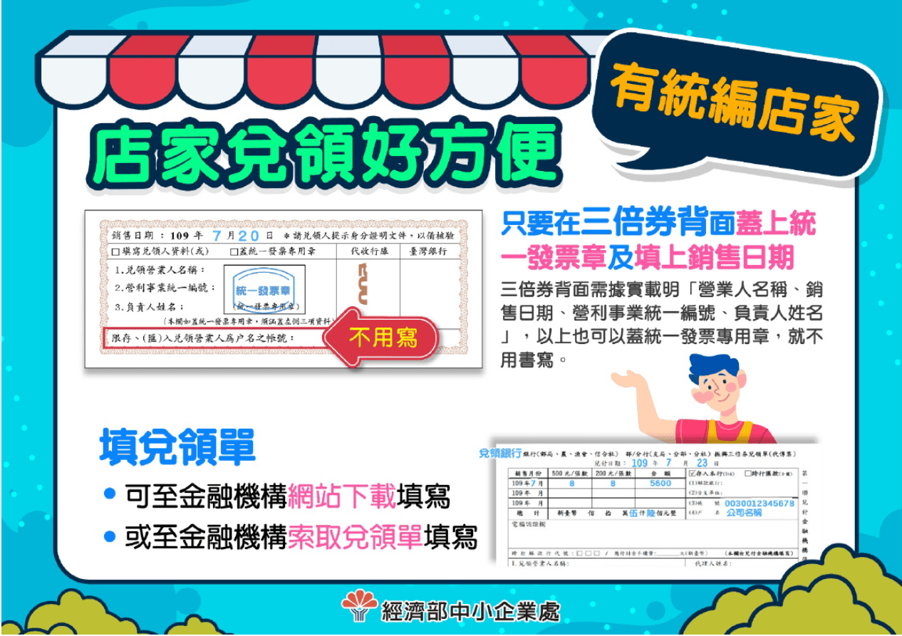 有統編店家如何填兌領單?