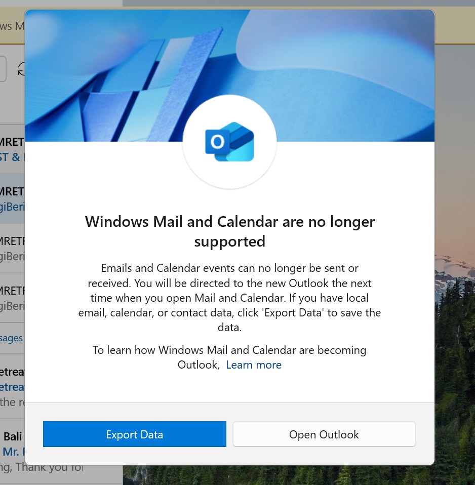 Ketika email client tidak mendapatkan update dari windows "Windows
