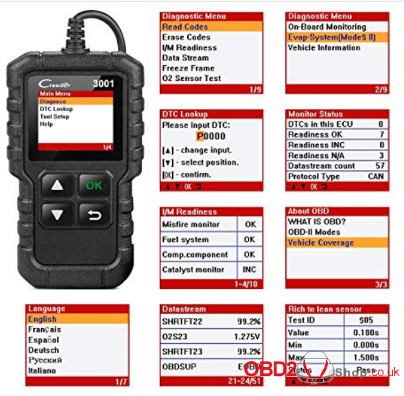 Launch CReader 3001 review wins in O2 Sensor & EVAP Test
