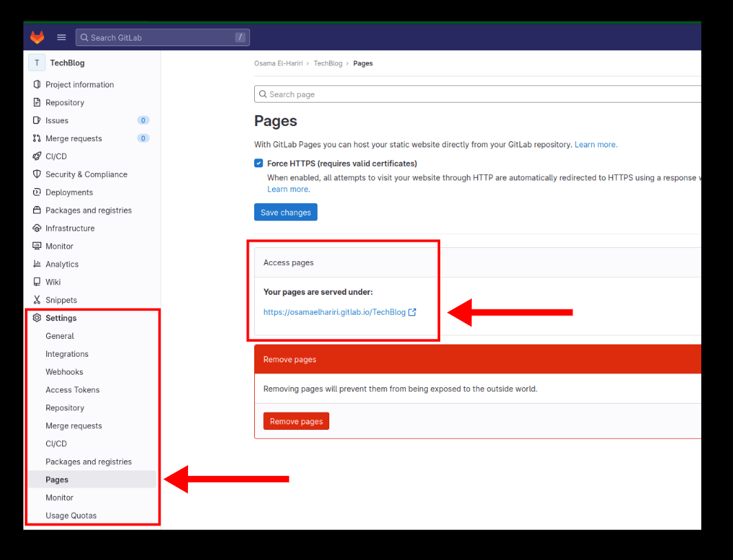 Deploy a Static site with GitLab Pages Osama's Tech Blog