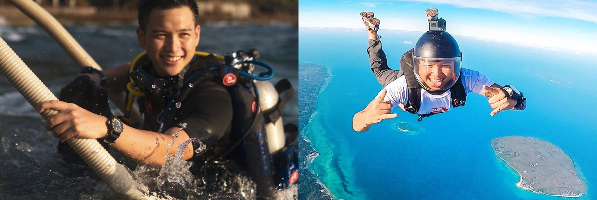 Scuba Diving and Skydiving with Filmmaker Claude Evangelista