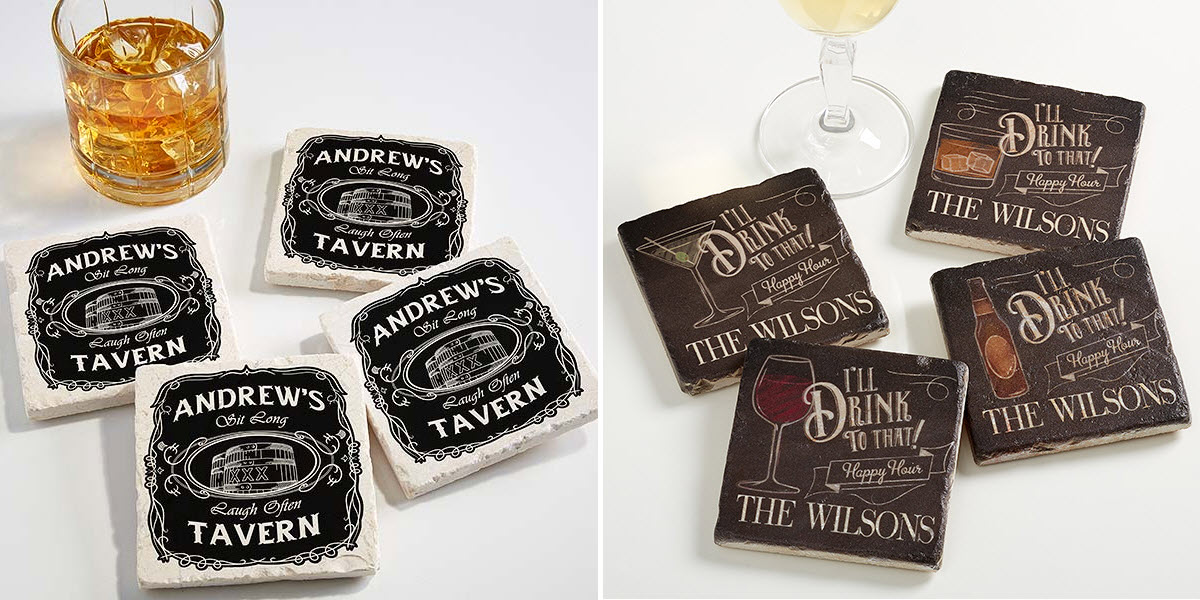The Ultimate Home Bar Gift Guide Custom Coasters, Glasses & More