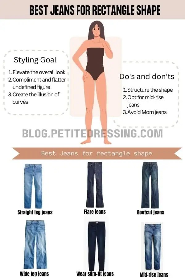 The Complete Jeans Guide for the Rectangle Body Type Petite Dressing