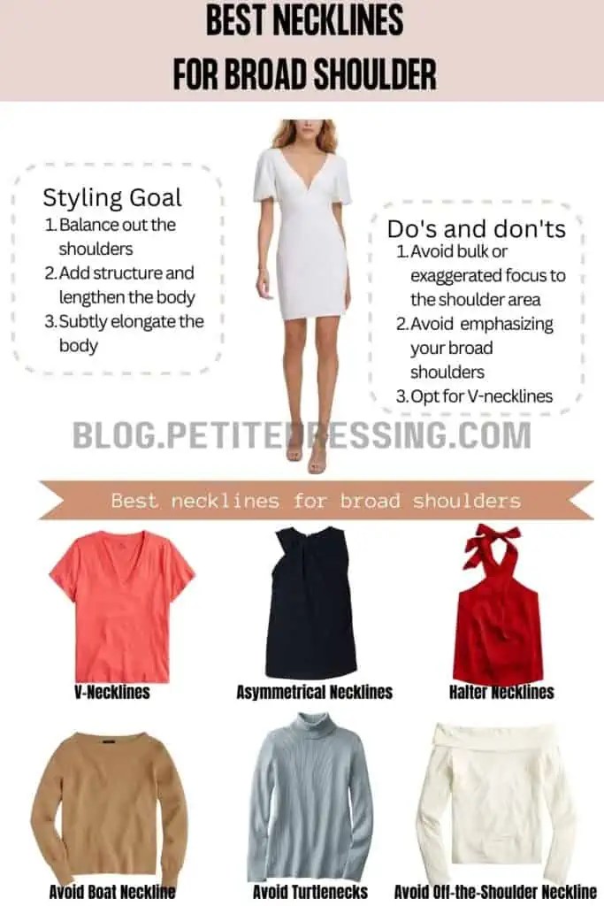 The Complete Neckline Guide for Broad Shoulders Petite Dressing