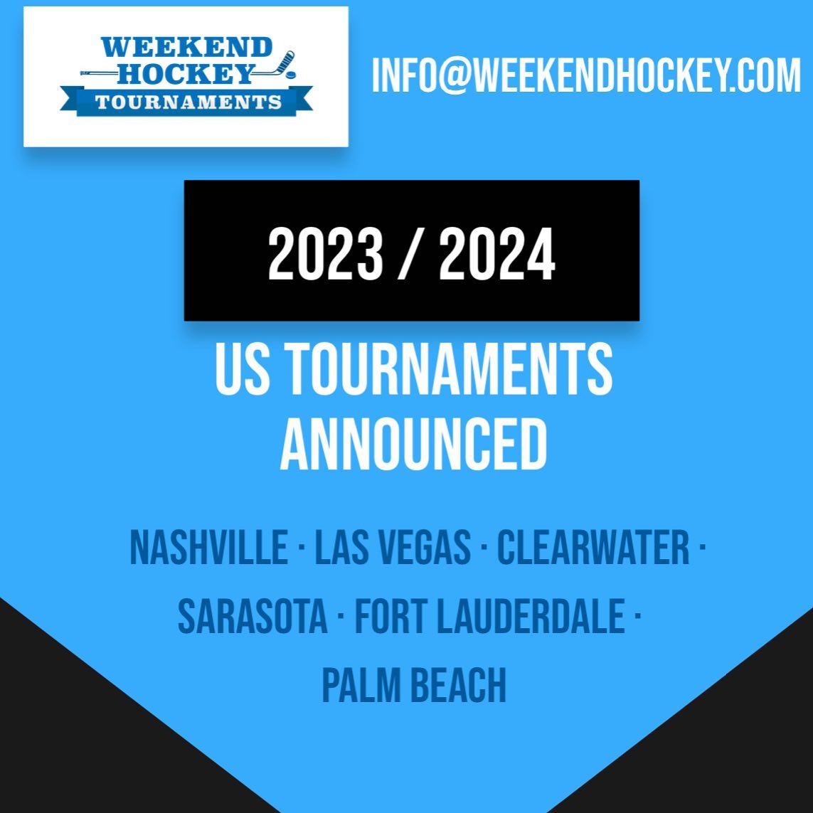 Check out Weekend Hockey’s 2023/2024 Schedule and Locations