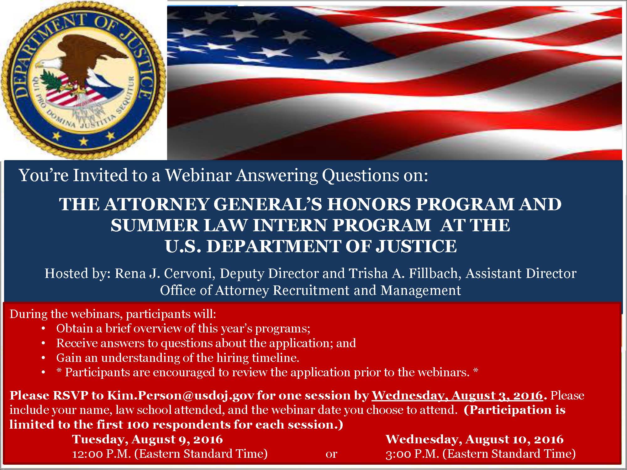 The PSJD Blog » DOJ hosting two informational webinars about their Attorney General’s Honors