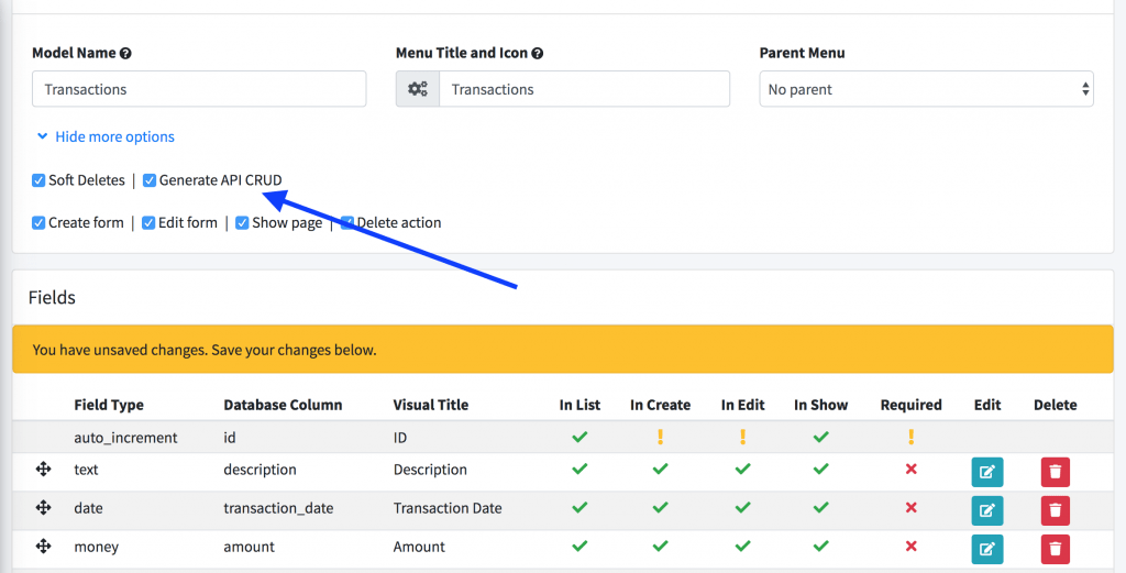QuickAdminPanel API Generator with Laravel Passport
