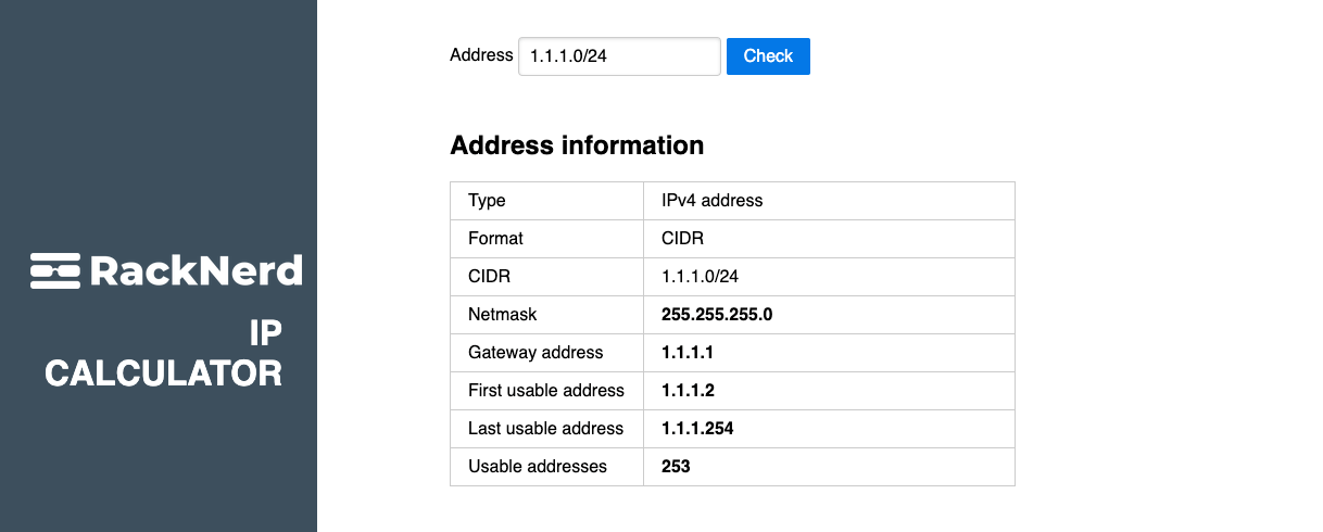 RackNerd IPv4 Calculator and IPv6 Calculator