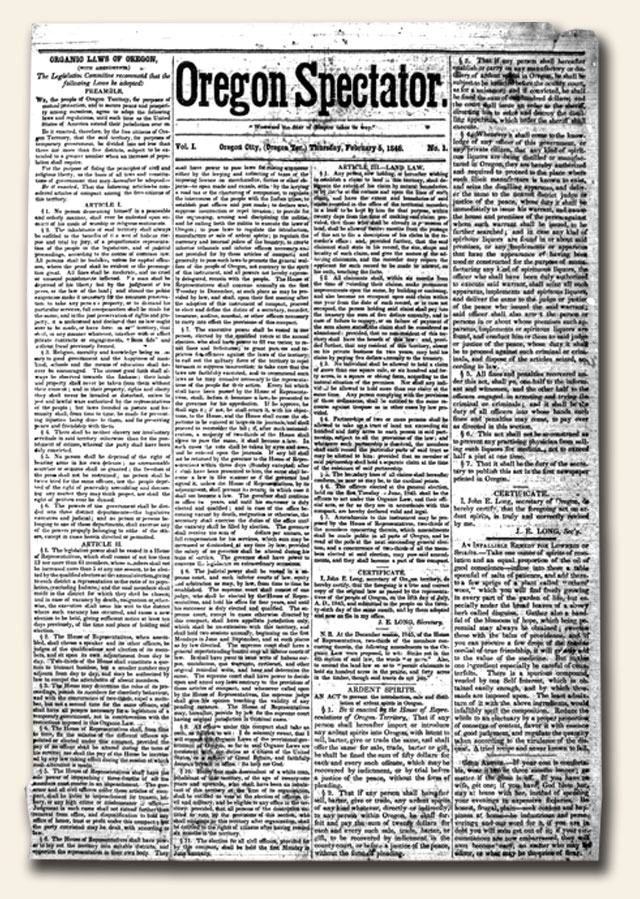 First newspapers printed in Oregon… History's Newsstand Blog