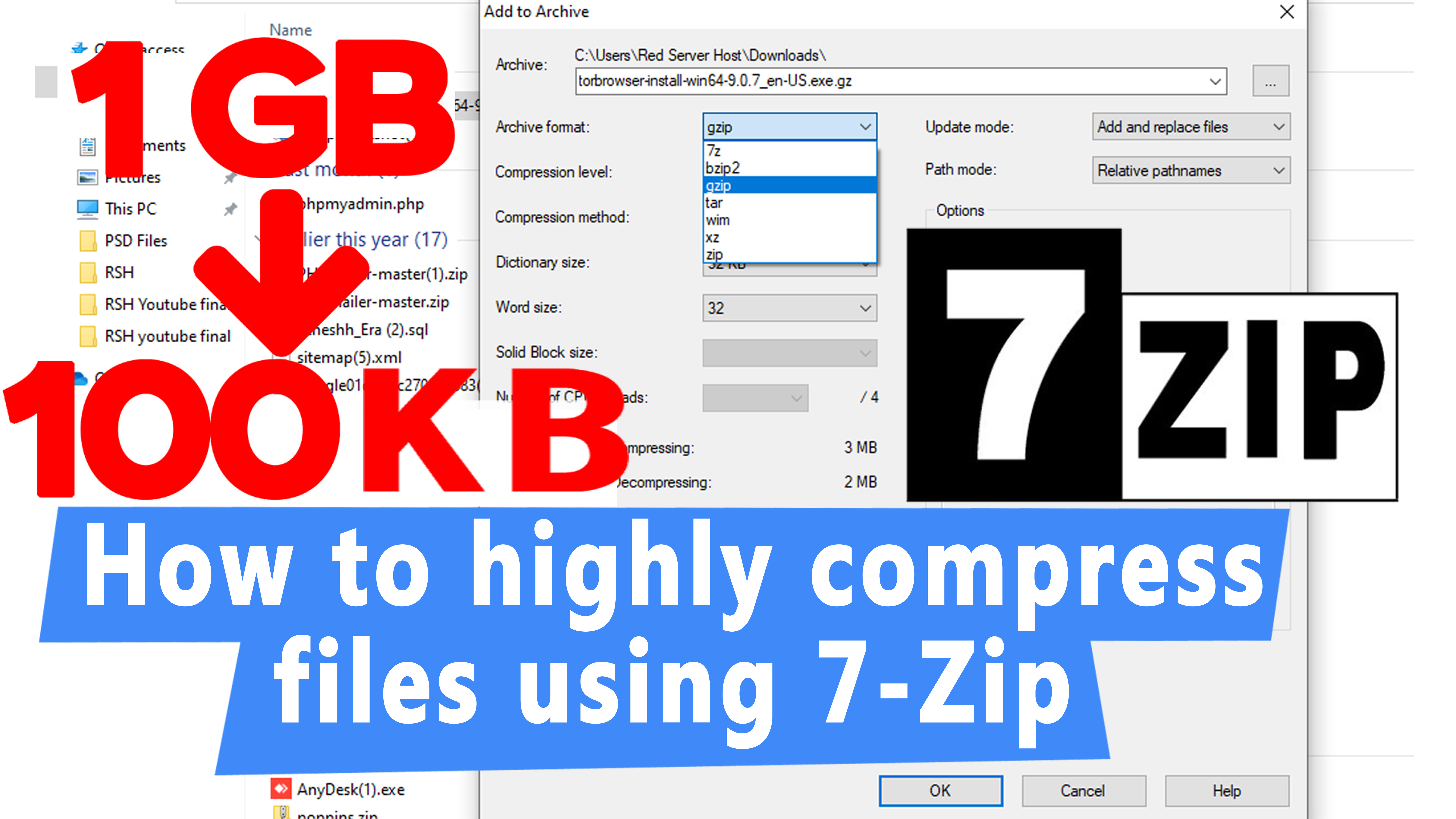 How to Highly Compress a file using 7Zip? [STEP BY STEP]☑️ Red