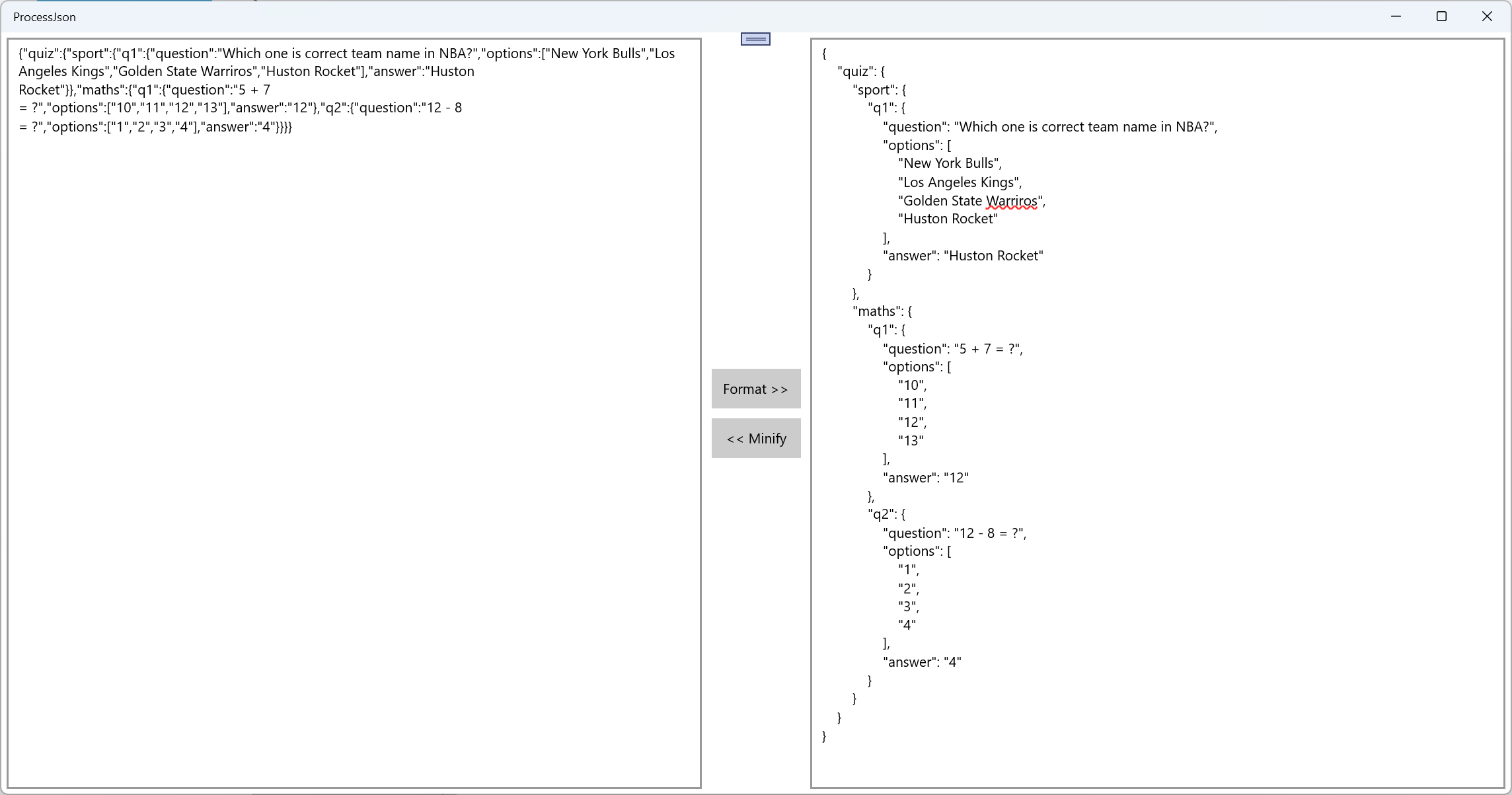 Minifying and Formatting JSON data with C Bruno Sonnino