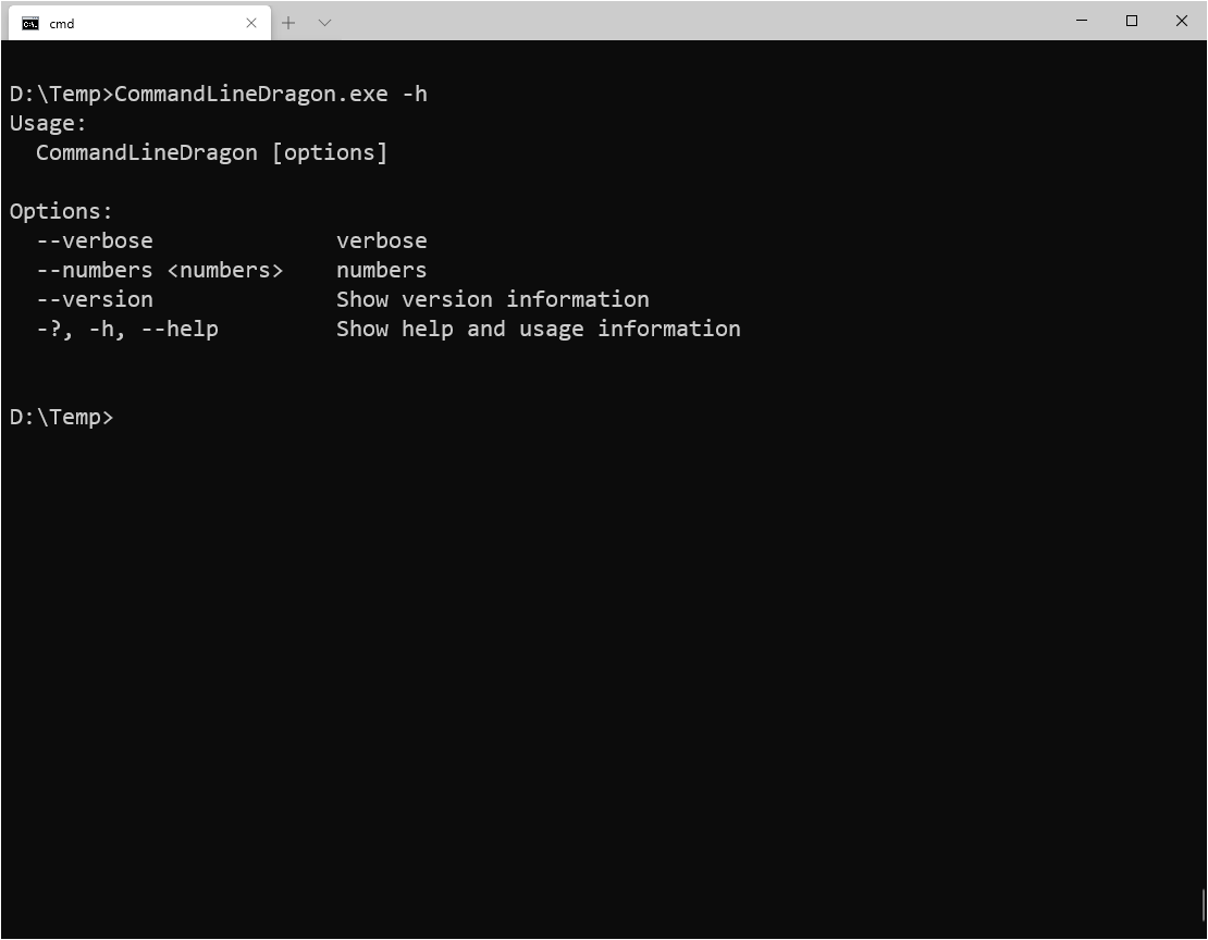 Parsing the command line for your application with