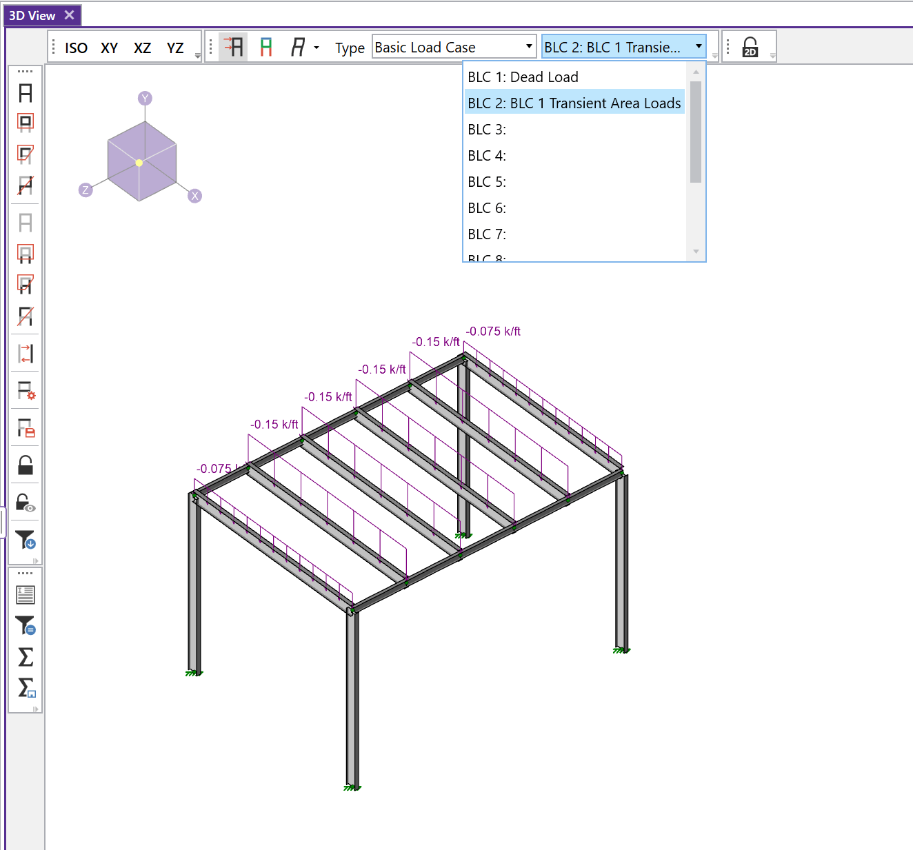 RISA Using Transient Loads to Verify Applied Area Loads in RISA3D