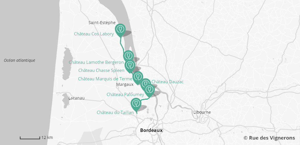Carte Des Vins Du Médoc Route des vins du Médoc Guide, circuit et itinéraire