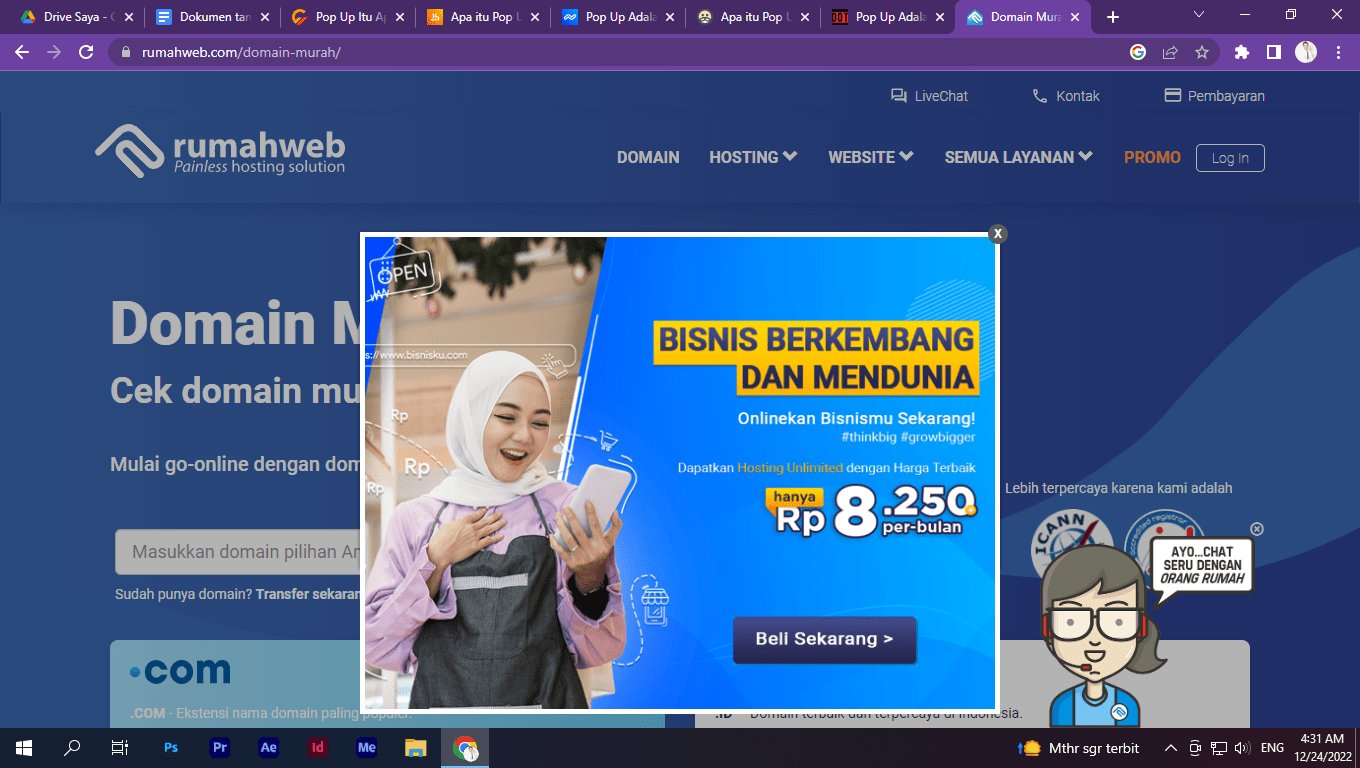 Apa Itu Pop Up? Arti, Contoh, dan Cara Membuatnya Rumahweb