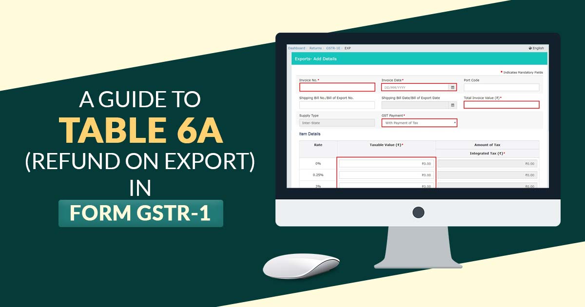 All About Table 6A (Export) of GSTR 1 with FAQs SAG Infotech