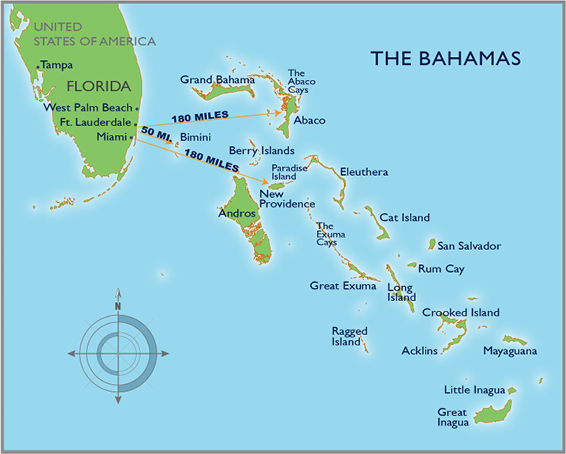 Mapa Miami Y Bahamas